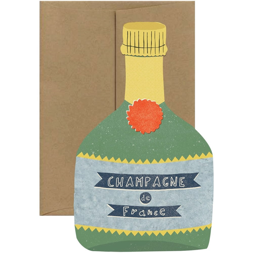 Champagne Die Cut Card