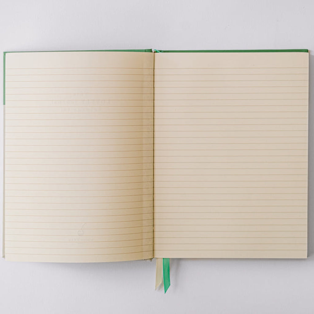 Viridian Green Folk Pattern Hardcover Notebook