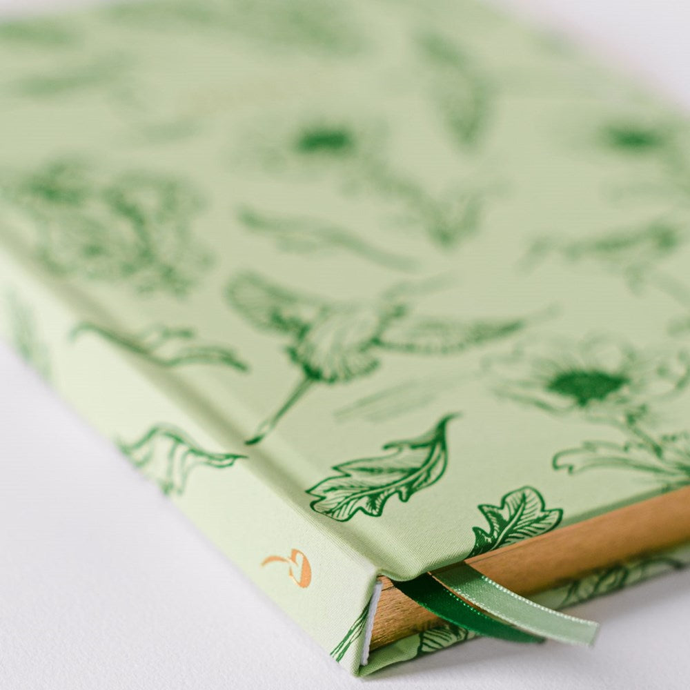 Green Botanical Bird Toile Hardcover Journal