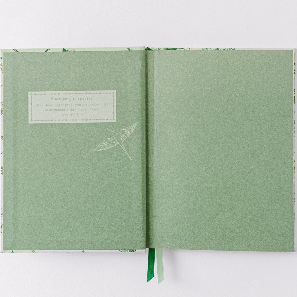 Green Botanical Bird Toile Hardcover Journal