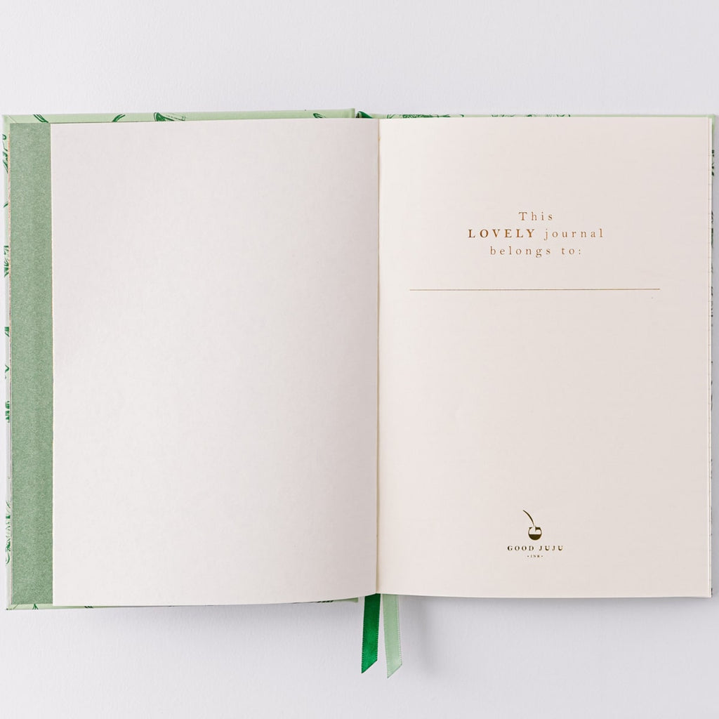 Green Botanical Bird Toile Hardcover Journal