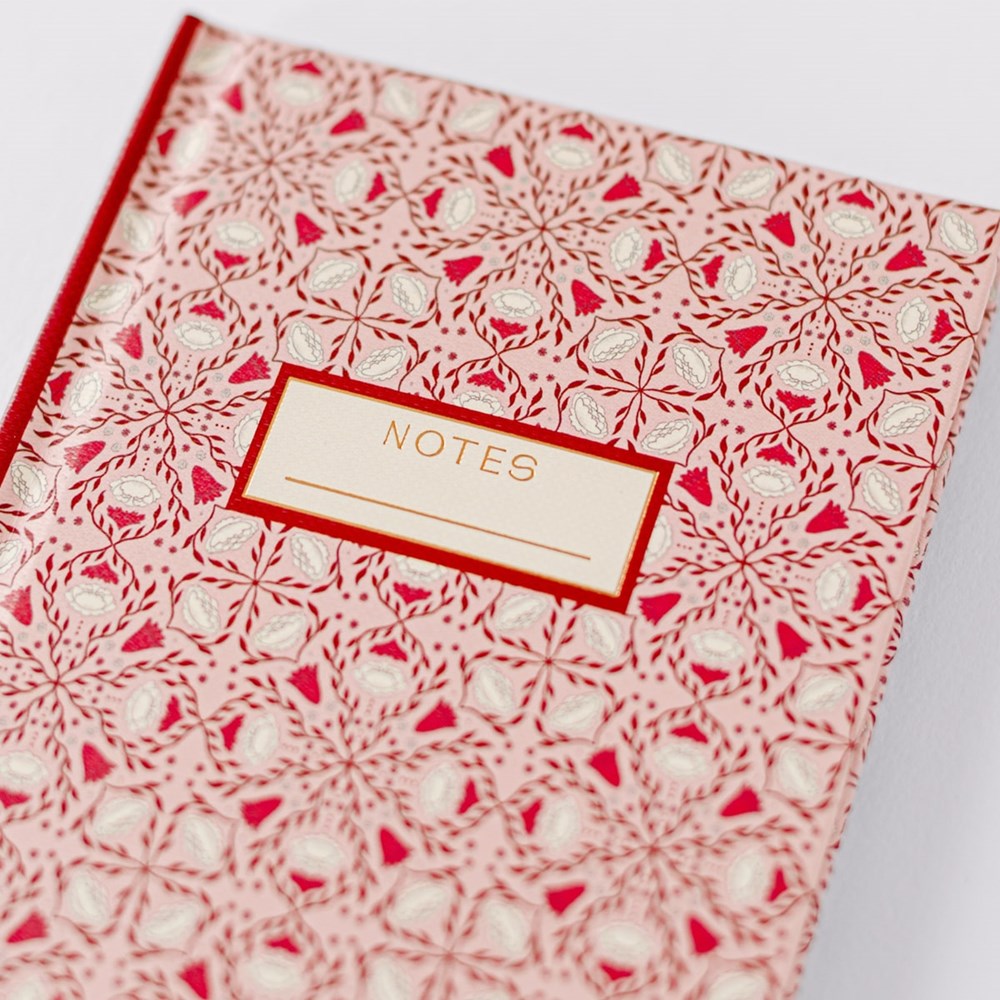 Pink Folk Pattern Hardcover Pocket Journal