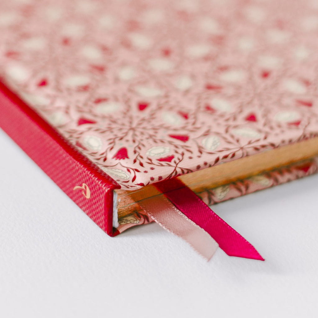 Pink Folk Pattern Hardcover Pocket Journal