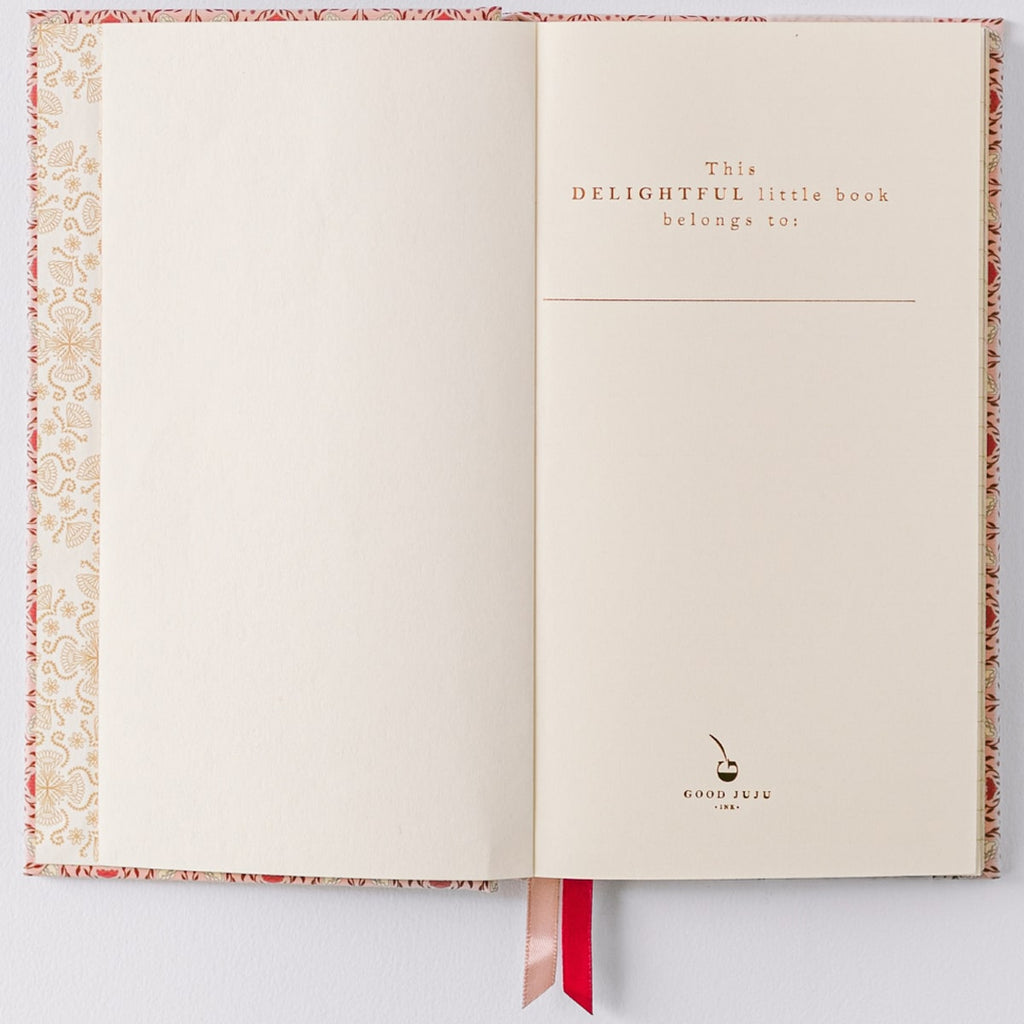 Pink Folk Pattern Hardcover Pocket Journal