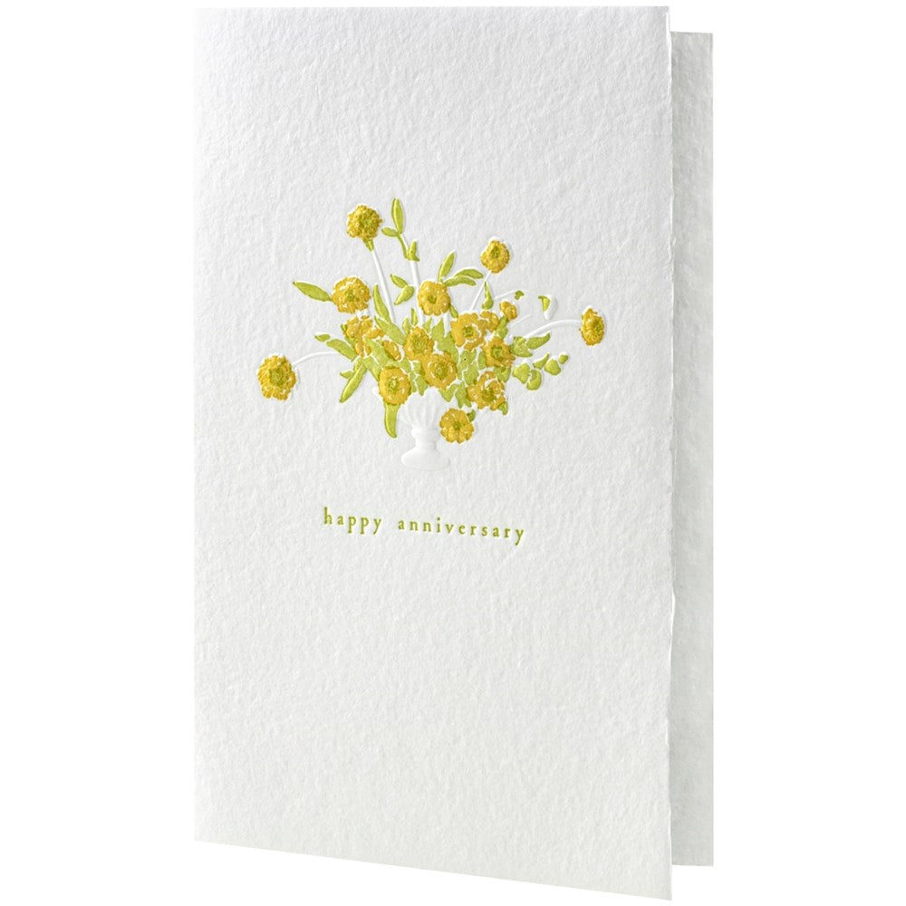 Anniversary Bouquet Sculpture Letterpress Card