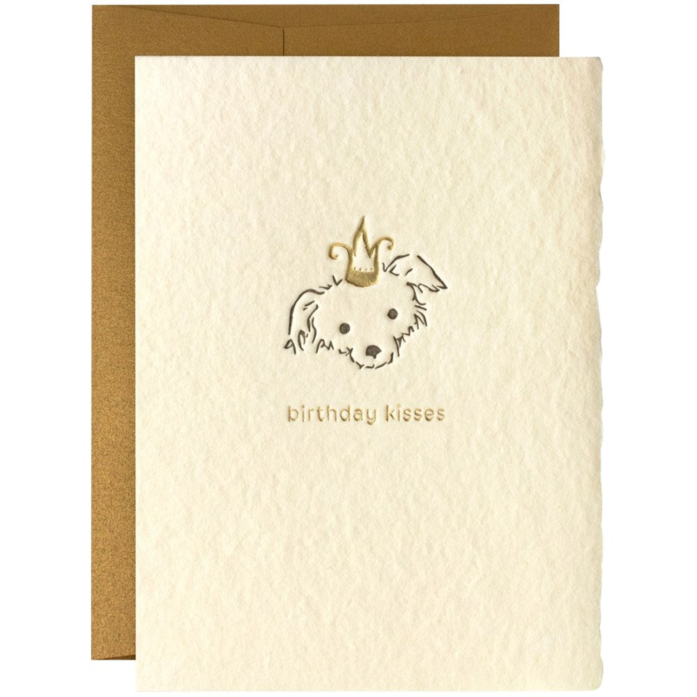 Birthday Kisses Adorable Animals Letterpress Card