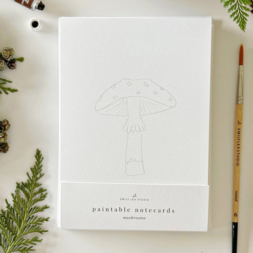 Mushrooms Paintable Notecards