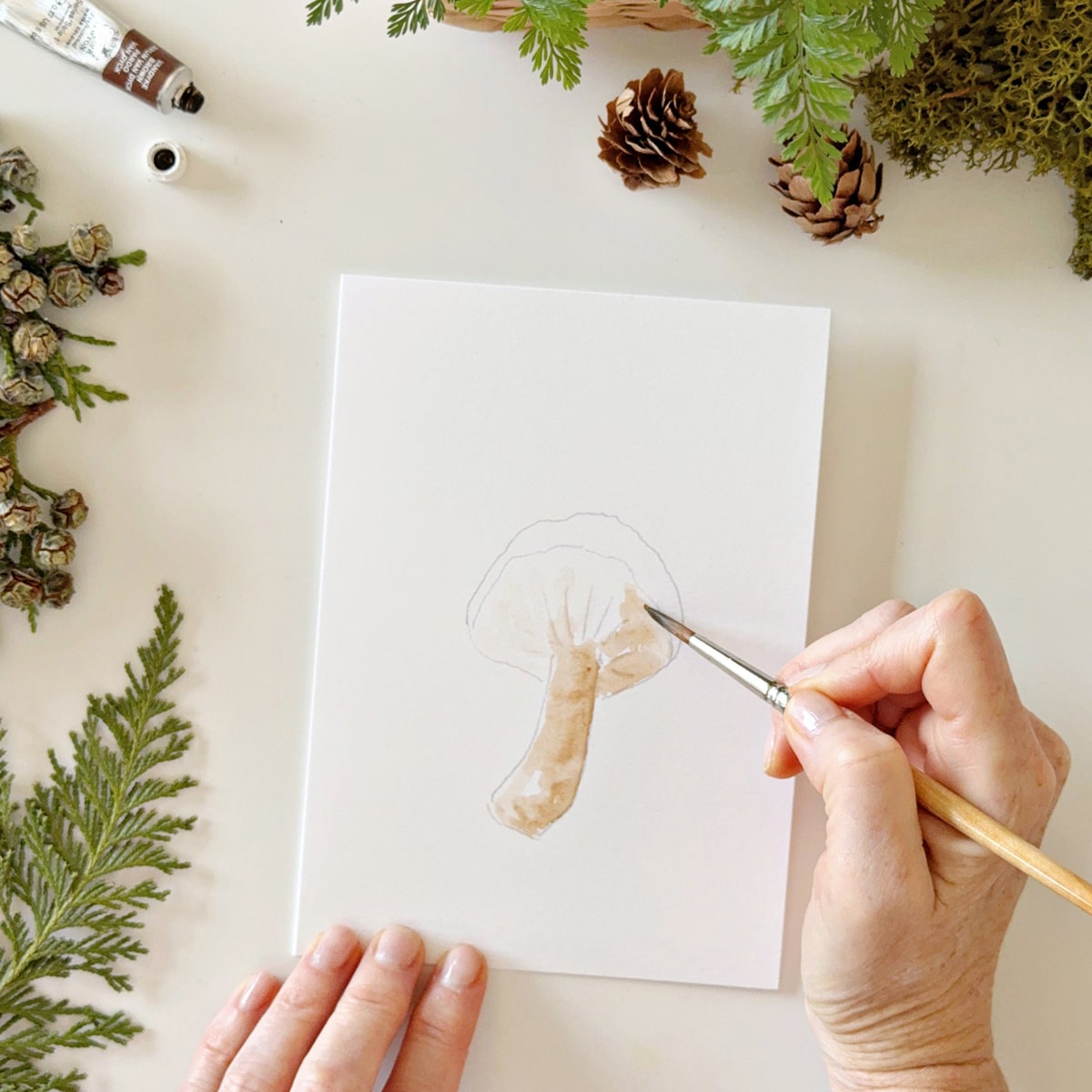 Mushrooms Paintable Notecards