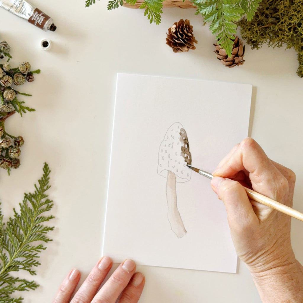 Mushrooms Paintable Notecards