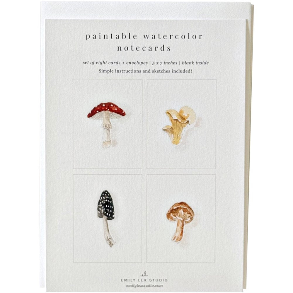 Mushrooms Paintable Notecards