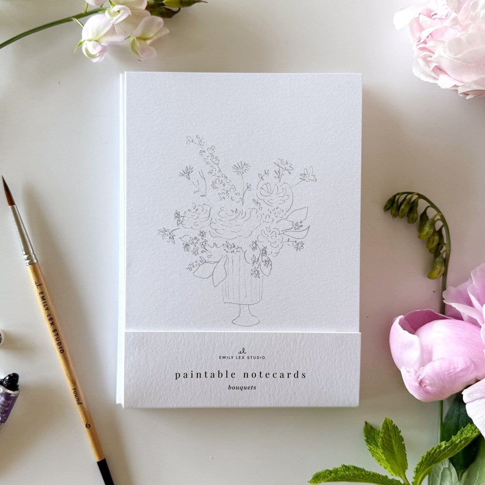 Bouquets Paintable Notecards