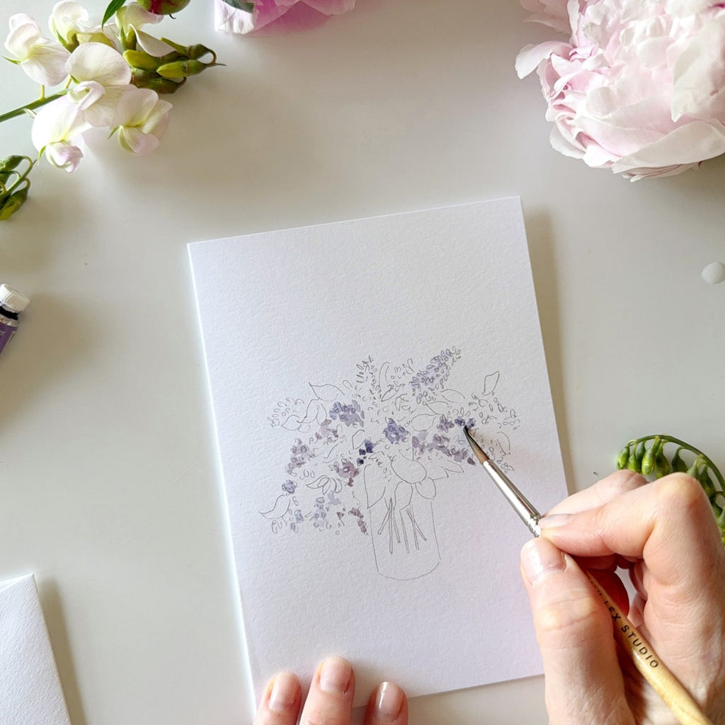 Bouquets Paintable Notecards